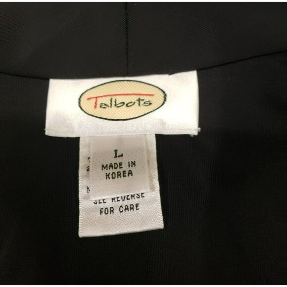 Talbots Black Button-Up Blouse Tailored style, Size L, Long Sleeve, Wrinkle free - Picture 7 of 9